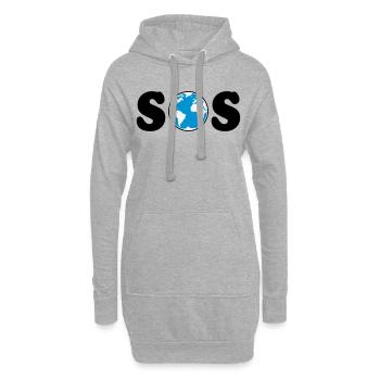 SOS – Earth Day / Klimawandel (B / 3C / SVG) - Hoodie-Kleid - Grau meliert - Vorne