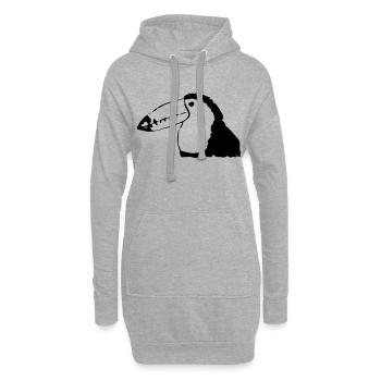 Oiseau coloré Toucan-like - Sweat-shirt à capuche long Femme - gris chiné - Devant