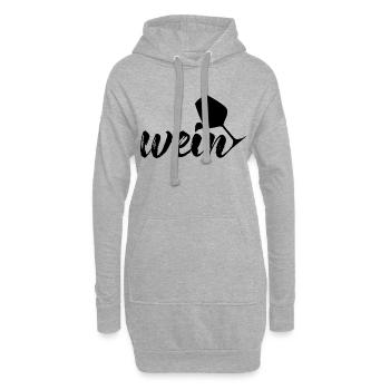 Wein, schwarz - Hoodie-Kleid - Grau meliert - Vorne