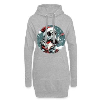 Französische Bulldogge Hund Weihnachten Rocker Git - Hoodie-Kleid - Grau meliert - Vorne