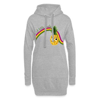 Ananas doux avec arc-en-ciel et texte Restez fruité - Sweat-shirt à capuche long Femme - gris chiné - Devant