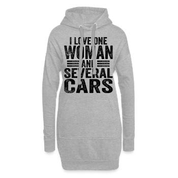 I Love One Woman And Several Cars Funny Mechanic - Sweat-shirt à capuche long Femme - gris chiné - Devant
