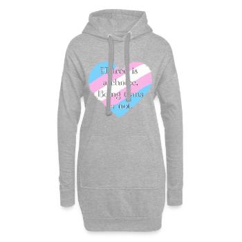 Hass ist eine Wahl. Trans zu sein ist es nicht. - Hoodie-Kleid - Grau meliert - Vorne