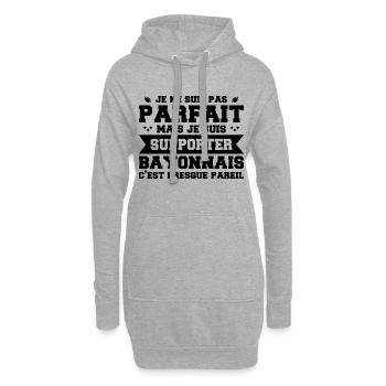 Homme Bayonnais Bayonne Rugbyman Rugby Humour - Sweat-shirt à capuche long Femme - gris chiné - Devant