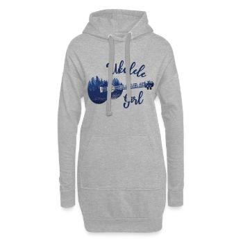 « Ukulele Girl » Musique Nature Musicien - Sweat-shirt à capuche long Femme - gris chiné - Devant
