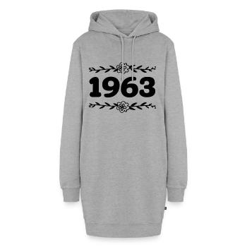 1963 Jahrgang 1963 Retro 1963 Jubiläum 1963 - Hoodie-Kleid - Grau meliert - Vorne