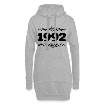 1992 Jahrgang 1992 Retro 1992 Jubiläum 1992 - Hoodie-Kleid - Grau meliert - Vorne