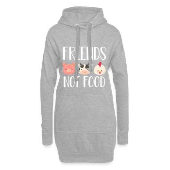 Vegan Tierschutz - Hoodie-Kleid - Grau meliert - Vorne