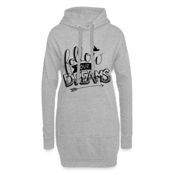 follow your dreams - Hoodie Dress - heather grey - Front