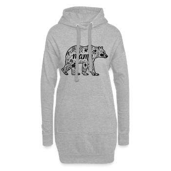 mama bear - maman ourse - Sweat-shirt à capuche long Femme - gris chiné - Devant