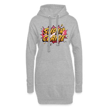 Super Claire - Sweat-shirt à capuche long Femme - gris chiné - Devant