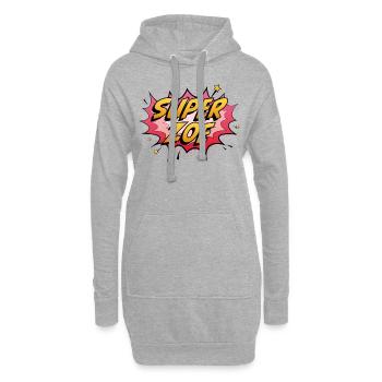 Super Zoé - Sweat-shirt à capuche long Femme - gris chiné - Devant