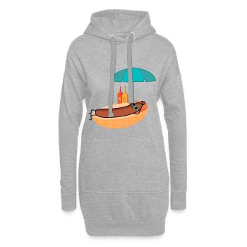 Bratwurst sur la plage - Sweat-shirt à capuche long Femme - gris chiné - Devant