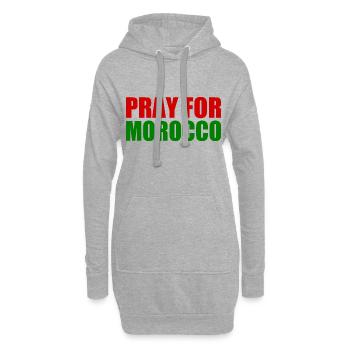 Pray for morocco maroc - Sweat-shirt à capuche long Femme - gris chiné - Devant