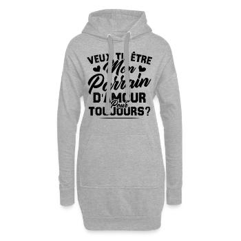 Veux Tu Être Mon Parrain D amour pour toujours - Sweat-shirt à capuche long Femme - gris chiné - Devant