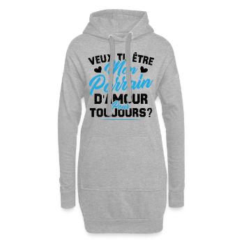 Veux Tu Être Mon Parrain D amour pour toujours - Sweat-shirt à capuche long Femme - gris chiné - Devant