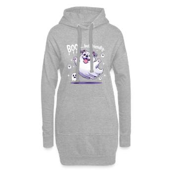 Chien fantôme mignon – Boo... mais amical - Sweat-shirt à capuche long Femme - gris chiné - Devant