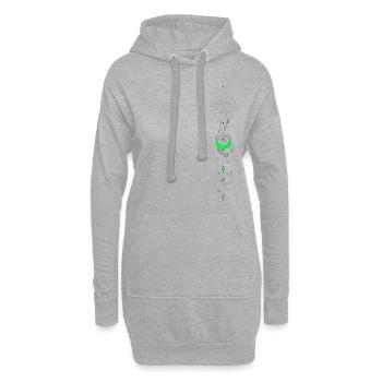 Lotus Mond Sterne - Hoodie-Kleid - Grau meliert - Vorne