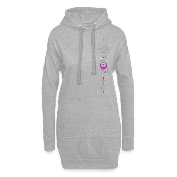 Lotus Mond Sterne - Hoodie-Kleid - Grau meliert - Vorne