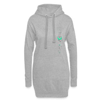 Lotus Mond Sterne - Hoodie-Kleid - Grau meliert - Vorne