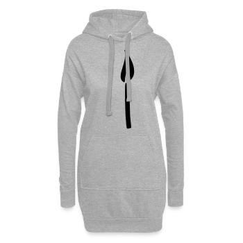 Streichholz Kerze - Hoodie-Kleid - Grau meliert - Vorne