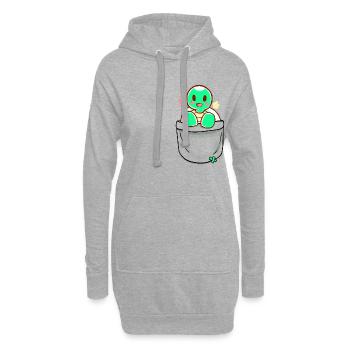Tortue mignonne de tortue de tortue de modèle de dessin animé de poche - Sweat-shirt à capuche long Femme - gris chiné - Devant