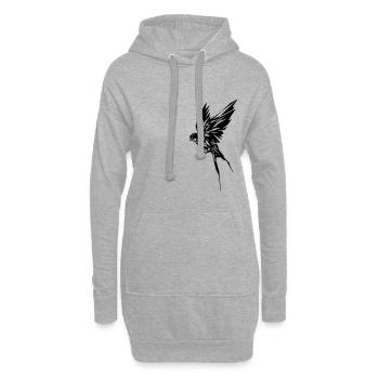 avaler - Sweat-shirt à capuche long Femme - gris chiné - Devant