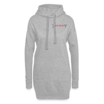 Love yourself - Sweat-shirt à capuche long Femme - gris chiné - Devant