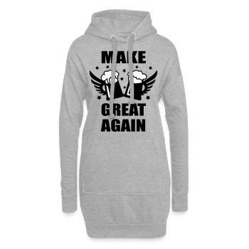 MAKE BEER GREAT AGAIN Mass Bier lustige Sprüche - Hoodie-Kleid - Grau meliert - Vorne