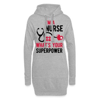Krankenschwester ich bin Krankenschwester was sind - Hoodie-Kleid - Grau meliert - Vorne