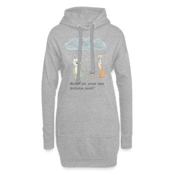 L'humour est ... chat, la sagesse, en disant: - Sweat-shirt à capuche long Femme - gris chiné - Devant