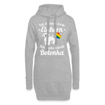 Bolonka Zwetna Hunde T shirt, Geschenk für Damen - Hoodie-Kleid - Grau meliert - Vorne