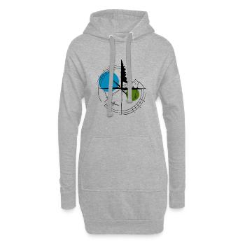 Kompass - outdoor, merchanice - Hoodie-Kleid - Grau meliert - Vorne
