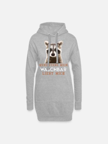 WENIGSTENS MEIN WASCHBÄR LIEBT MICH - Hoodie-Kleid - Grau meliert