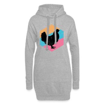 POULET - Sweat-shirt à capuche long Femme - gris chiné - Devant