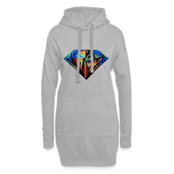 Vous êtes un beau diamant coloré - Sweat-shirt à capuche long Femme - gris chiné - Devant