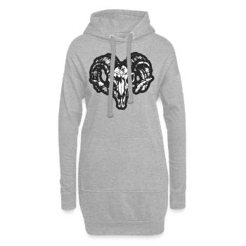 Bock Ziege Metal mit Pentagramm Geschenkidee - Hoodie-Kleid - Grau meliert - Vorne