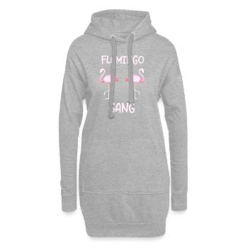 Flamingo Gang als Geschenk Flamingos freunde - Hoodie-Kleid - Grau meliert - Vorne