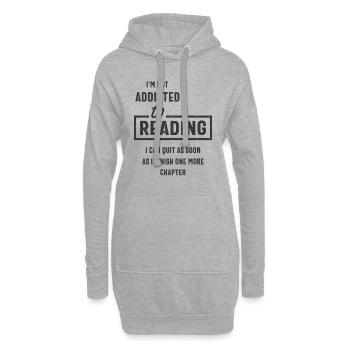 Je ne suis pas accro à la lecture - Sweat-shirt à capuche long Femme - gris chiné - Devant