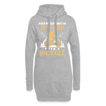 alter Mann Fahrrad Rentner Rennrad - Hoodie-Kleid - Grau meliert - Vorne