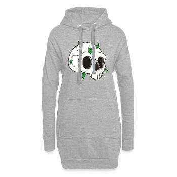 Archéologie du crâne - Sweat-shirt à capuche long Femme - gris chiné - Devant
