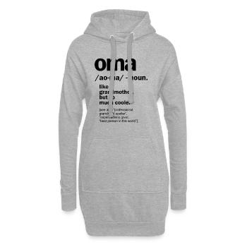 Cadeau Oma pour l'anniversaire des femmes de grand-mère - Sweat-shirt à capuche long Femme - gris chiné - Devant