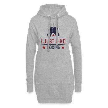 J'aime juste la boxe - Sweat-shirt à capuche long Femme - gris chiné - Devant