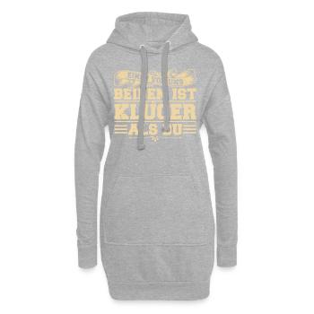 Einer von uns beiden ist klüger als Du! Funshirt - Hoodie-Kleid - Grau meliert - Vorne