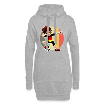 DAB Allemagne football kicker football player fun shirt - Sweat-shirt à capuche long Femme - gris chiné - Devant