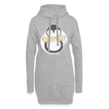 Embrasse-moi! Cadeau de chemise amusante pingouin - Sweat-shirt à capuche long Femme - gris chiné - Devant