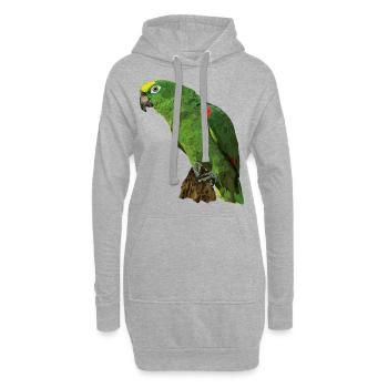 Gelbkronenpapagei - Hoodie-Kleid - Grau meliert - Vorne