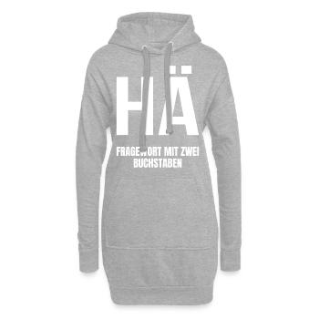 HÄ Fragewort mit zwei Buchstaben - Hoodie-Kleid - Grau meliert - Vorne