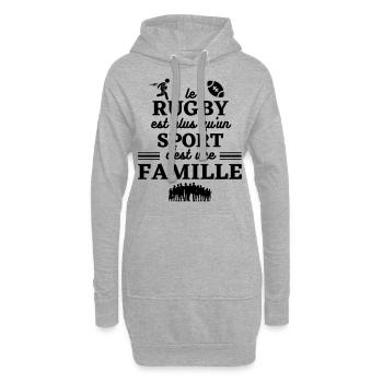 Rugby - Sweat-shirt à capuche long Femme - gris chiné - Devant