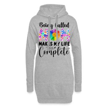 J’adore qu’on m’appelle maman - Sweat-shirt à capuche long Femme - gris chiné - Devant